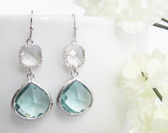 Aquamarine Earrings, Dangle Earrings, Drop Earrings, Mothers Day Gift, Wife Gift, Wedding Earrings, Earrings for Mom, Bridesmaid Earrings