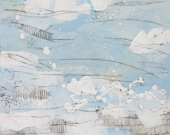 Abstract Encaustic Painting // "Fading Away II"