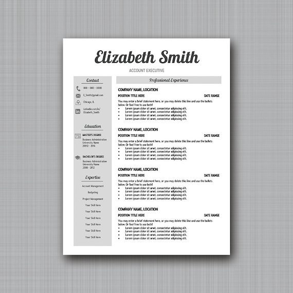 Grayscale Resume Template Easy Customization in PPT