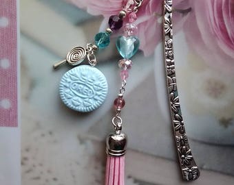 Pastel blue oreo bookmarks / gift idea