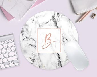 Free Shipping, Marble Mousepad, Marble Monogram Mousepad, Personalized Gift, Tech Gifts, Marble Decor, Gifts under 20