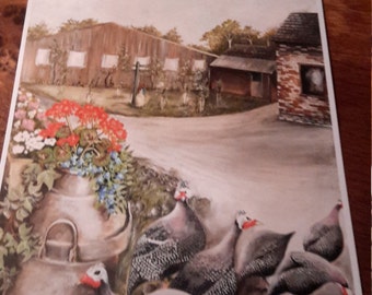 Guinea fowl at the farm