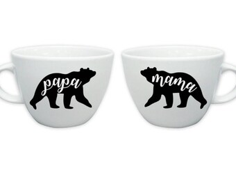 Mama Bear, Papa Bear, Mama Bear Papa Bear Coffee Mug Set, Coffee Mug, Personalized Mug, Custom Coffee Mug, Mug, Funny Mug