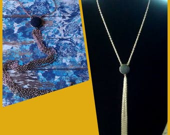 Denim Inspired Chain Necklace
