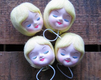 Vintage 1960's Pose Doll Head - Blonde - Craft, Supplies
