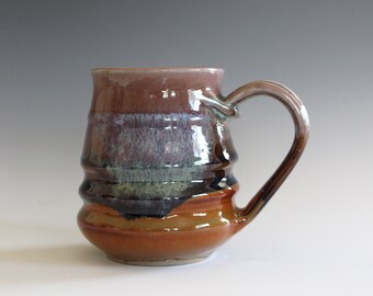 Pottery Coffee Mug, 13 oz, unique coffee mug, handmade cup, handthrown mug, stoneware mug, wheel thrown pottery mug, ceramics and pottery