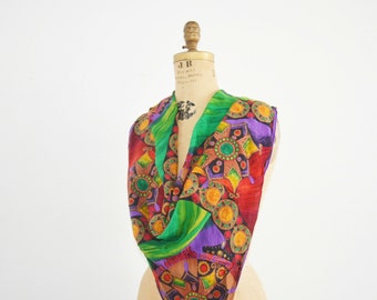 Vintage Oscar de la Renta silk scarf large 34 by 34