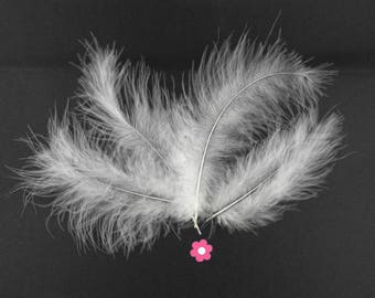 x 10 10cm white marabou feather (65F)