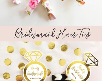 Bridesmaid Hair Ties To Have and to Hold Your Hair Back Hair Tie Cards Hair Tie Favors Personalized Bridesmaid Favors (EB3182P)