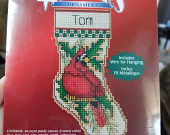 Wizzers cross stitch ornament kit- Cardinal