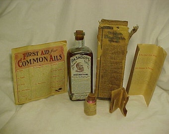 c1890s Dr. Shoop's Rheumatic Remedy a Treatment for Rheumatism Prepared By Dr. C. I. Shoop Racine, Wis., Cork Top Medicine Bottle Full