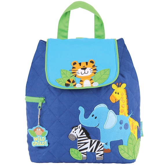 BOYS ZOO, Stephen Joseph Quilted Backpack, Personalized Diaper Bag, Toddler Backpack, Kids Backpack. FREE Personalization.