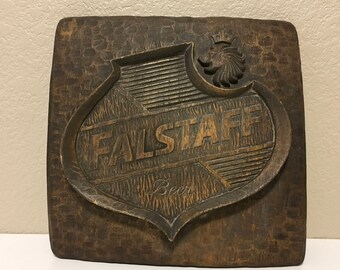 Unusual Unique FALSTAFF Beer Sign 60s 70s