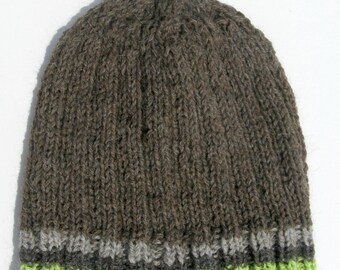 Knit Wool Hat for Men or Women, Wool Handmade Beanie