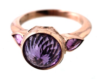 Revered Essence Ring - 9ct rose gold, amethyst, sapphires