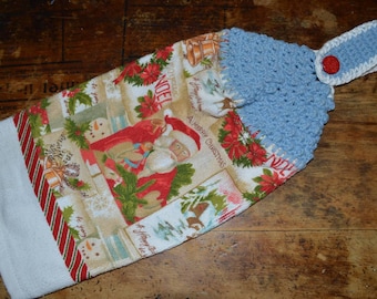 Hanging Kitchen Towel Crochet Christmas