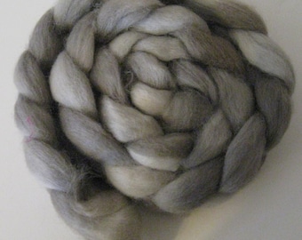 Gray Dreams Romney Roving (Combed top) - Handpainted Spinning or Felting Fiber, 4 ounces