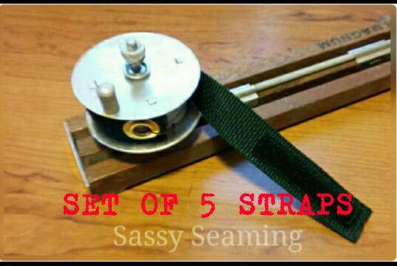 SET OF 5 Ice fishing trap reel wrap strap red bluegreen
