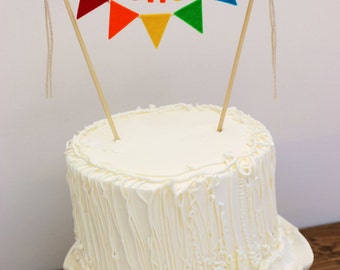 First Birthday Cake Banner, Birthday Cake Banner, Rainbow Cake Banner, One Cake Banner, Birthday Cake Bunting: Rainbow One