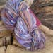 Hand dyed hand spun Art yarn. Yarn. Crochet. Knitting. Fiber. Wool. Alpaca. Lincoln. Acid dye colorfast