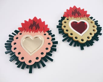Sacred Heart | Ex Voto Brooch | Plexiglass Brooch Handmade in Italy with Love by Plexiglass Shock