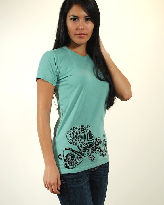 Octopus Shirt Women's Tshirt Octopus Art Tribal