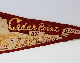 Cedar Point, Sandusky, Ohio - Vintage Pennant
