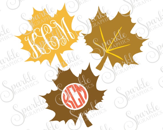 Download Leaf Monogram Frame Set Cut File Leaf Monogram Leaves Fall SVG