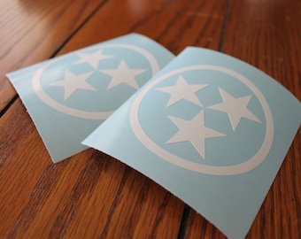 Tennessee Tri-Star Sticker, Car Decal, Laptop Decal