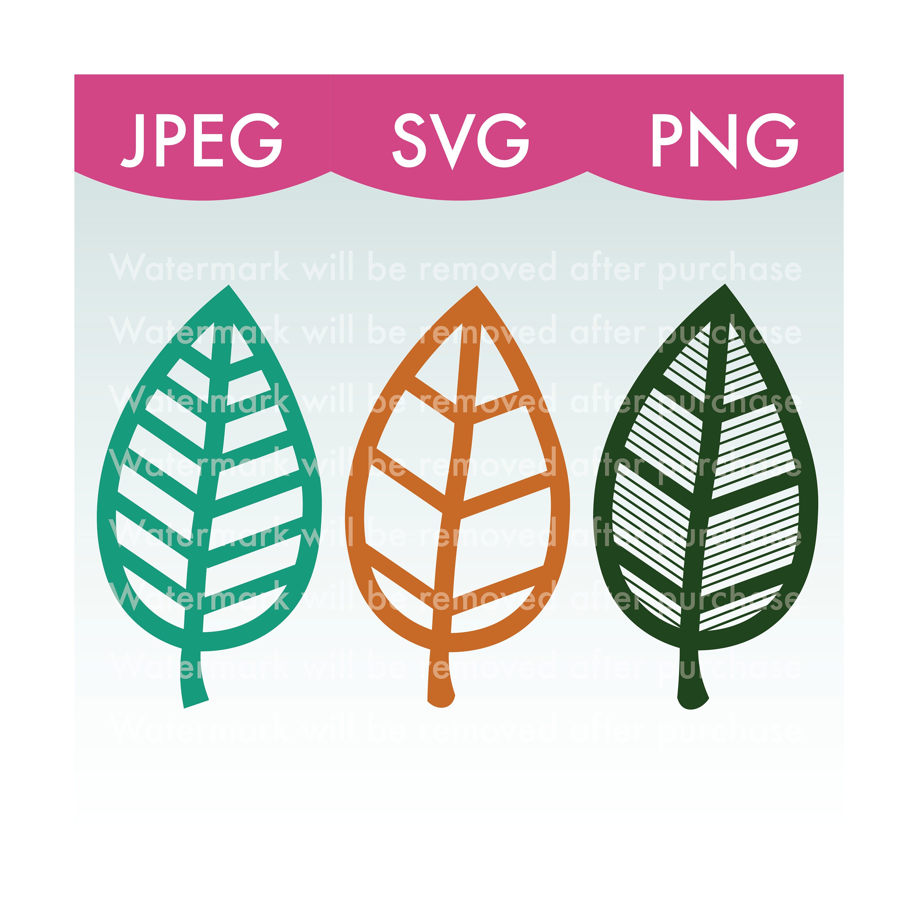 Download Leaves Cut File/Vector Cricut Silhouette SVG JPEG PNG