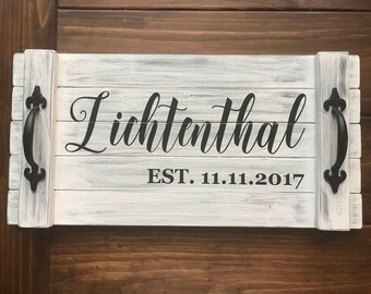 Personalized Serving Tray | Custom Serving Tray | Farmhouse Serving Tray | Personalized Wedding Gift | Personalized Housewarming Gift