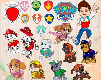 Paw Patrol Svg, Paw Patrol Cut files, Paw patrol Dxf, Eps & Png Cutfiles, Marshall SVG, Chase, Paw Patrol Clipart, Paw Patrol Scrapbook.