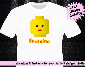 Lego Iron On Transfer / Lego Birthday Shirt / Grandma Lego DIY Shirt / Iron On Transfer / Digital File / 300 Dpi