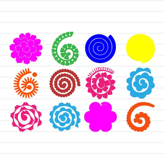 Download INSTANT DOWNLOAD Rolled Paper Flower Svg Rolled Paper