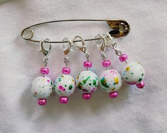 Removable Stitch Markers - Splatter Paint