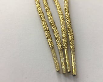 45 in (110 cm) long Gold Round Shoelace, Shimmery Shoelace, Glitter Shoelace, Shiny Shoelace, Shimmery Cord, Shiny Cord