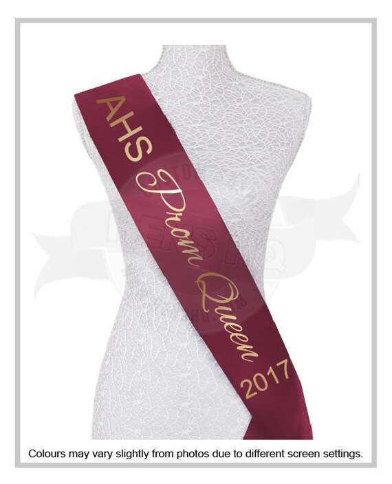 Personalized Prom Queen sash over 20 colors to choose from