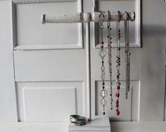 Tall Necklace Stand 19" Chippy White - Jewelry Display - Necklace Holder - Recycled Architectural Salvage Display - Qty Available