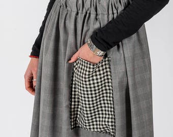 Skirt MoD. Sage/Grey Squares