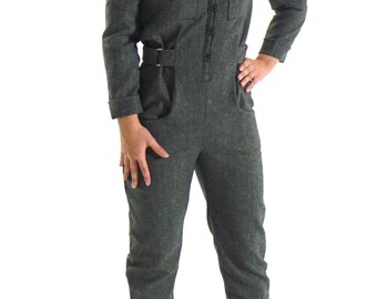 STOP: jumpsuit military style belted.