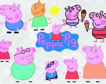 11 Peppa Pig clipart | SVG Cut files | 300 ppi