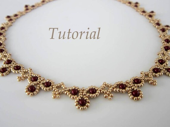 Download PDF tutorial Necklace Leuviah seed beads SWAROVSKY pearls