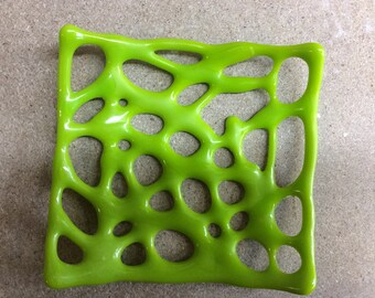 Green fused glass bowl
