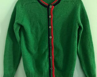 Bright Green Vintage Pappagallo Cardigan