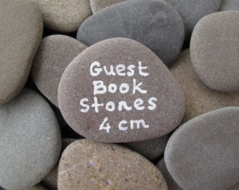 50 Wish Stones Flat Rocks Guest Book Stones Beach Wedding Decor Wishing Stones Message Rocks Memorial Rocks Craft Stones - 1.5 inch