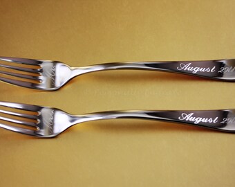 Wedding Cake Forks Set Mr and Mrs, bride groom. My Anchor My Sail Custom Engraved Personalized Set Quality Stainless Steel fork