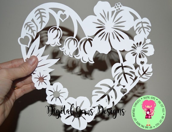 Download Flower frame paper cut svg / dxf / eps files and pdf / png