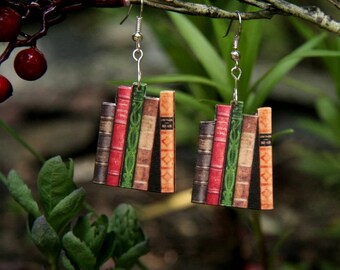 Miniature Book earrings, Classic novel Earrings, Book jewelry, novel jewelry, book geek, book nerd, book lover