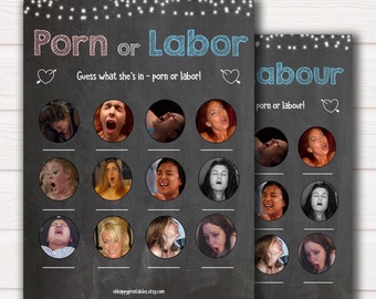 Porn or Labour Game, Labor or Porn Baby Shower Game, Porn or Labor, Labour or Lovin Baby Shower Game, Chalkboard Baby, Porn or Labor Game