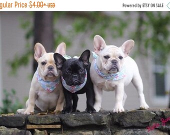 ON SALE Tie-on Dog Bandana in Christmas Ornaments and Snowflakes - XSmall/Small/Medium/Large